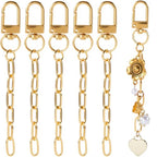 PAGOW 6pcs Keychain Making Kit, Alloy Key Chain Clips with Swivel Snap Hook Key Ring, Gold Purse Chain Bag Charm Extender Chains for DIY Crafts Handbag Jewelry Making - color: gold,6pcs