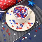 UPINS 4th of July Tri Beads, 1200Pcs Plastic Red White Blue Tri-Shaped Beads for Jewelry Making Patriotic Crafts Independent Day DIY Necklace Bracelets Hair Beads - color: Red White Blue