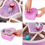 TMEEIHNSS Rainbowie Heart Musical Jewelry Box, Musical Jewelry Storage Box with Dancing Girl,Arrow Design Christmas Gift (pink) - color: Pink