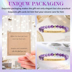 INSYOHO Dont Let the Hard Days Win Bracelet – Inspirational Healing Crystal Bracelet for Women & Men, Agate & Amethyst Beaded Adjustable, Motivational Gift for Stress Relief & Positivity - color: lavender crystal