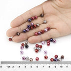 BEADNOVA Satin Pearls Beads for Crafts Tiny Loose Imitation Glass Pearls for Jewelry Making (6mm, 500pcs, Multi Color) - color: 6mm 500pcs Mix Lot M03