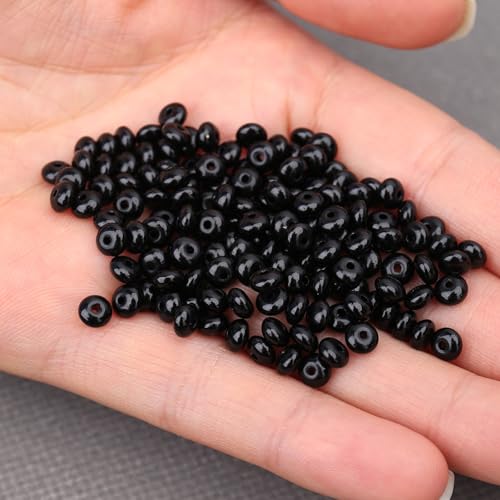 BONNY BOXX 1 Strand (150PCs) Natural 2 * 4mm Black Obsidian Rondelle Beads, Natural Abacus Disk Stone Beads Loose Spacer Gemstone for DIY Bracelet Necklace Jewelry Making - color: Black Obsidian, size: 2*4MM