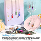 ROADPLUM 40Pcs Healing Crystal Pendants, Glow in the Dark Gemstone Charm, Hexagonal Chakra, Natural Quartz Stone, Necklace Pendants for Jewelry Making