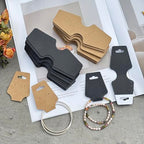 200PCS Bracelet Display Cards Necklace Holder Cards Self Adhesive Jewelry Packaging Selling Card for Small Business (Black with two earring holes, 1.8x4.7 inches) - color: Black with two earring holes, size: 1.8x4.7 inches