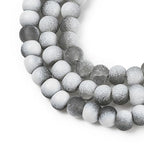 KISSITTY 50pcs Matte Beads Gradient Color Glass Frosted Crystal 4mm Rondelle Gray Bead Center Drilled Loose Craft Beads for Jewelry Making Earring Bracelet Necklace DIY Crafts - color: Gray