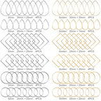 PAGOW 48 pcs Earring Beading Hoop, Hypoallergenic Teardrop Square Round Beading Hoops for Jewelry Making, Earrings Beading Hoop Bulk for DIY Crafts Accessories Supplies (Gold, Silver) - color: 48pcs,teardrop,square,round