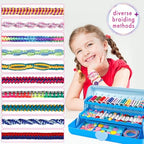 TingingYuli Friendship Bracelet Making Kit for Girls 8-12, DIY String Bracelet Maker with 3-Layer Storage Box, Arts and Crafts for Kids Ages 6-12, Easter Christmas Birthday Gift Set - color: Light Blue