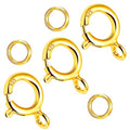Spring Clasps Sterling Silver with Open Jump Rings Gold Necklace Clasps and Closures for Jewelry Making,Made in Italy - color: 3gold, size: 0.2inch