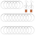 40pcs Earring Hoop Jewelry Making,60mm Beading Hoop Earrings Hypoallergenic Round Earrings Open Back Bezel Pendants for Jewelry Finding DIY Craft Women Gifts(Silver) - color: Silver