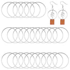 40pcs Earring Hoop Jewelry Making,60mm Beading Hoop Earrings Hypoallergenic Round Earrings Open Back Bezel Pendants for Jewelry Finding DIY Craft Women Gifts(Silver) - color: Silver