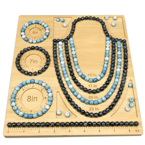 Petoysoso Bead Boards for Jewelry Making, Bamboo Beading Board for Bracelet & Necklace, Beading & Jewelry Making Supplies,Bead Tray - size: Necklace & Bracelet-M3