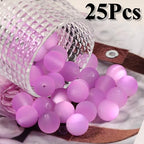 25pcs Resin Transparent Frosted Beads 16mm Cat Eye Circular Rubber Bead Spacer Bead DIY Making Friendship Bracelet Phone Chain Keychain Pen Beads Accessories (Purple) - color: Purple