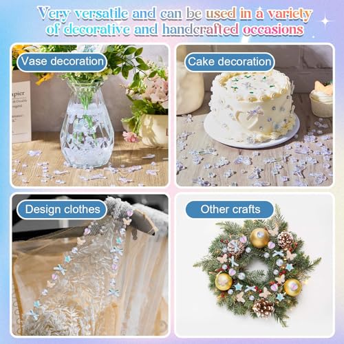 Juexica 500 Pcs ABS Imitation Pearl Beads Star Heart Bowknot Circle Flower White Aesthetic Beads for Jewelry Making Bracelets Necklaces Earrings Key Chains Accessories DIY Crafts(Bright Style) - color: Bright Style