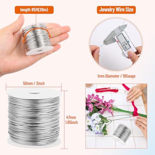 cridoz 18 Gauge Stainless Steel Wire for Jewelry Making, 1mm Baling Wire for Wrapping, Craft and Jewelry Making - size: 18 Gauge