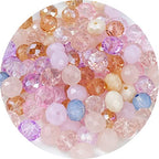 200pcs Crystal Glass Beads 6mm Faceted Rondelle Glass Spacer Beads with Hole for Bracelets Necklace Earring DIY Jewelry Making Craft(Pink Series) - color: Pink Series, size: 6mm