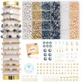 Xylise 6mm/8mm Crackle Glass Beads Bracelet Making Kit Crystal Glass Beads Jewelry Making Kit, Friendship Bracelet kit for DIY Crafts Gifts - color: Two-tone blue