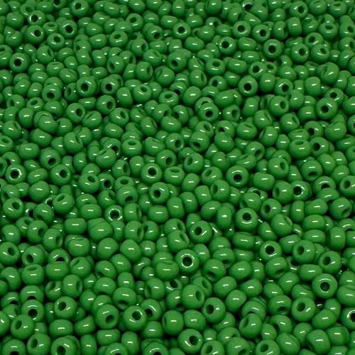 Czech 8/0 Glass Seed Beads 20 Grams 800 Pcs (Green) - color: Green