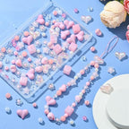 Ipotkitt 160 Pcs Pink Themed Transparent Opaque Acrylic Beads Mixed Shapes Heart Round Flower Star Beads Plastic Spacer Loose Beads for Jewelry Making - color: 160pcs-Pink Themed Beads-6~17mm