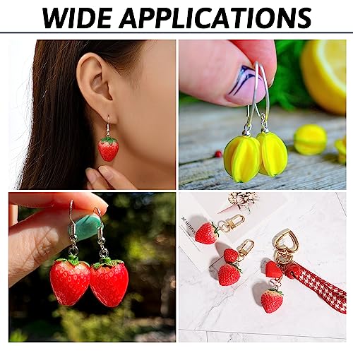 Craftdady Fruit Dangle Charms Pendants Cute Resin Food Pendants Apple Orange Pineapple Strawberry Pendants Lovely Vegetable Mushroom Charms for DIY Craft Earring Bracelet Necklace Jewelry Making - color: Mix Colors, 9 fruits