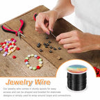 HARFINGTON Wire 328ft Length 26 Gauge Copper Craft Jewelry Wrapping Wire Tarnish Resistant Beading for Jewelry Making Supplies Crafting, Black - color: Black