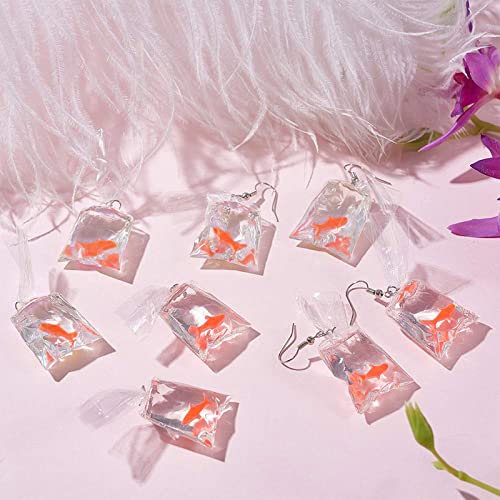 SUNNYCLUE 12Pcs Resin Goldfish Shape Fish Water Bag Charms Orange Resin Fish Charms Pendants for Earrings Bracelet Jewelry Making DIY Craft Finding Supplies - color: 12pcs Resin Goldfish Shape Fish Water Bag Charms Orange