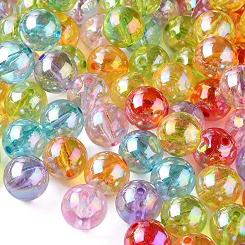 DanLingJewelry 100Pcs 20mm Acrylic Crystal Round Spacer Beads AB Color Acrylic Crafts Beads for Necklace Bracelet Jewelry Making - color: 100pcs - 6mm Round
