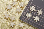 Pack of 20 Rhinestone Charms Gold Plated Pendants Pave Crystal Accessories for Necklace Bracelet Jewelry Making DIY Crafting - color: (Daisy Flower)VID65001