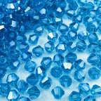 400pcs Bicone Crystal Beads 4mm Crystal Glass Faceted Beads for Necklace Bracelet Earrings DIY Jewelry Crafts Making Supplies(Deep Lake Blue AB) - color: Deep Lake Blue AB, size: 4mm