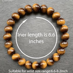 Handmade 8mm Beaded Bracelets For Men Protection Bracelet For Women Chakra Feng Shui Stretchy Handmade Lucky Money Stretchy Crystal Bracelets Best Gifts - color: Simulated Tigers eye