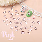 qiipii 3080Pcs Pink Nail Rhinestones 120 Multi Shapes Flatback Rhinestones Big Gems +2960 Light Pink Round Beads K9 Glass Stones Diamonds jewels Crystals for Nails Faces Eyes Makeup Clothes Crafts DIY - color: Pink, size: A Set