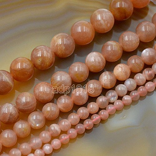Wholesale Smooth Natural Gemstone Round Loose Beads 15" 4mm 6mm 8mm 10mm 12mm (6mm, Sunstone) - color: Sunstone, size: 6mm