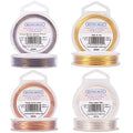 BENECREAT 4 Rolls 20-Gauge Tarnish Resistant Silver/Gold/Copper/Antique Bronze Coil Wire, 132-Feet/44-Yard in Total - color: Silver/Gold/Copper/Antique Bronze