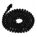 Titanium Stainless Steel Small Beads Ball Chain Necklace for Men Women 24-38 Inches Silver Black Gold - color: Black, 3mm wide