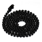 Titanium Stainless Steel Small Beads Ball Chain Necklace for Men Women 24-38 Inches Silver Black Gold - color: Black, 3mm wide