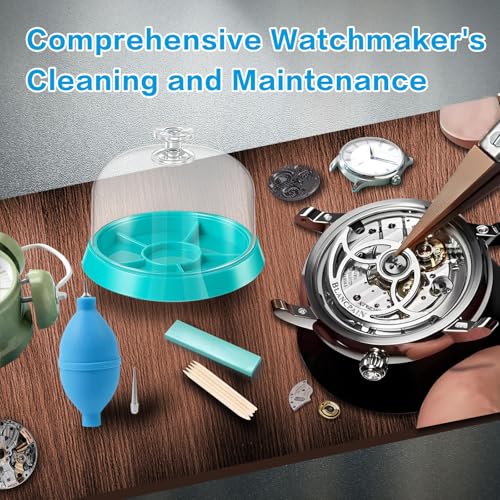 Watch Cleaning Kit includeing Watch Cleaning Putty, Dust-Proof Storage Cover, Dust Removal Air Blower, Watch Repair Tool, Organizer Small Parts and Jewelry Fittings