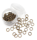ALL in ONE 16 Gram/100pcs 8mm Antique Bronze Plated Open Jump Ring with Storage Box - color: Antique Bronze, size: 8mm