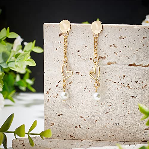 BENECREAT 12PCS 18K Gold Plated Earring Studs with Vertical Loops, 40Pcs Plastic Ear Nuts for DIY Jewelry Making - color: Round