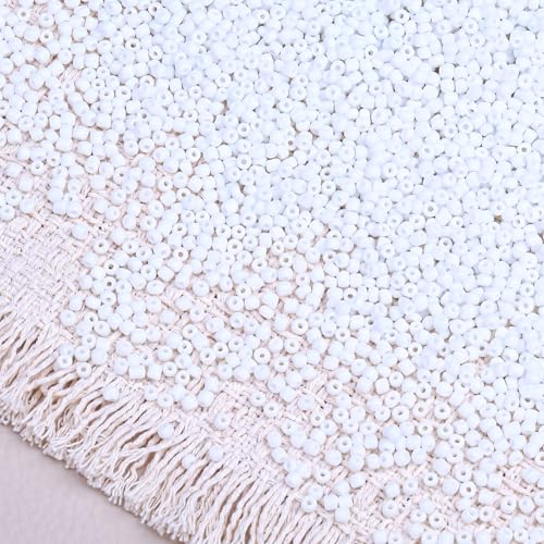 2000pcs Glass Seed Beads Bulk, 4mm 6/0 Mini Pony Spacer Small Individual Color Seed Beads for DIY Bracelet Necklaces Wrist Jewelry Making, White - color: White