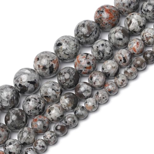 8mm Flame Stone Natural Stone Beads Round Loose Beads for Jewelry Making Yochus DIY Beads Bracelet Necklace - color: Flame Stone, size: 8mm