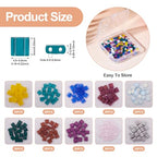 Pandahall 200Pcs Flat Square Glass Beads - 2-Hole Tila Beads in 10 Colors for Bracelet, Necklace & Earring Jewelry Making - color: 10 Color - Square