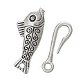 JGFinds Fish & Hook Bracelet Toggle Clasps - 10 Complete Sets of Silver DIY Jewelry Making Supplies, Bracelet Clasp, Sweater Barrel Toggle Closure or Connector