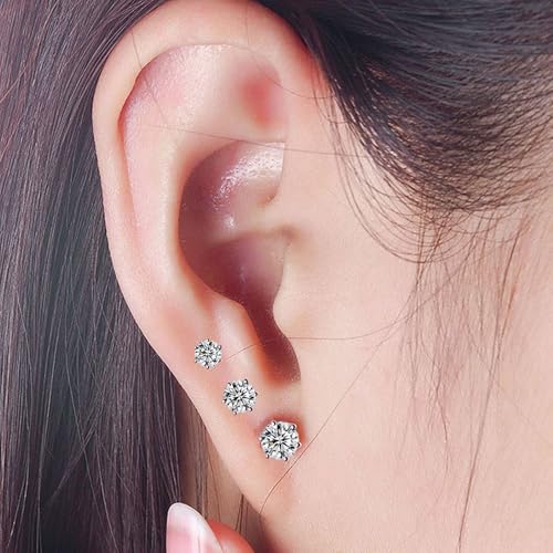 4 Pack Ear Piercing Gun Kit, Disposable Ear Piercing Gun with Silver Earring Studs Safety Ear Piercing Gun Kit Tool - size: 4mm