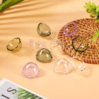 FASHEWELRY 10Pcs Glass Flower Beads Caps 5 Colors Clear Wind Bell Beads 21mm Glass Fishing Bead Jellyfish Bead for Wind Chimes Craft Jewelry Making - color: 5 Colors Bell Flower Beads