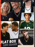 FaithHeart Mens Black/Silver/Gold Stainless Steel Flat Box Link Chain Necklace, Stylish 2/4/6/8mm Width Box Chains Necklaces for Men Non Tarnish Hip Hop Chain Jewelry Gifts,14"-30" Length - color: 2mm Width-Classic Silver, size: 30 Inches Length