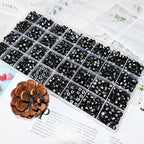 Amaney 1600pcs Black Letter Beads 4x7mm Round Acrylic Alphabet A-Z Number Star Smiley Beads and Heart Pattern for Jewelry Making - color: Black&heart, size: 7x4mm