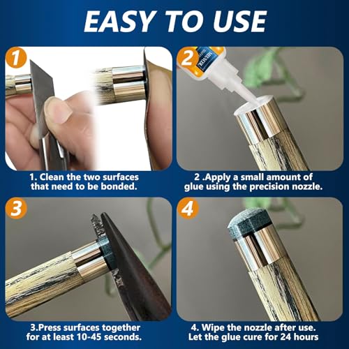 Pool Cue Tip Glue 100g, Quick Dry Billiard Cue Tip Glue for Pool Stick, Heavy Duty Super Adhesive for Snooker Cue, Pool Cue Accessories - No Tip Clamp Needed - size: 100g, style: Pool Cue Tip Glue