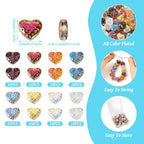120Pcs Glass Heart Beads Electroplate Love Heart Glass Beads AB Color Plated Sweet Heart Spacer Beads for DIY Valentine Necklace Bracelet Earring Jewelry Making - color: Heart # 2