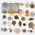stino 100g Metal Pendant Charms for Jewelry Making, Bulk Silver & Gold Plated Charms for Braclet Necklace Crafts, Animal Plant Flower Pet and so on - color: Flower Mixed Color