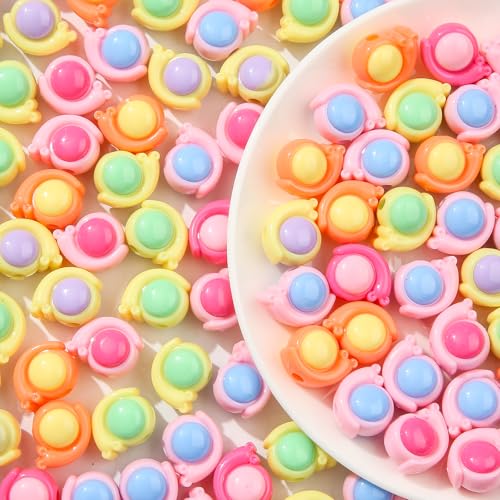 150pcs Acrylic Beads Colorful Animal Beads Rainbow Snail Beads for Jewelry Making Handmade DIY Bracelet, Charms Keychain Craft Supplies (Rainbow Snail) - color: rainbow snail