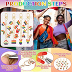 AUGSUN 189 Pcs LGBT Pride Keychain Making Kit DIY Bead Keychain Crafts Rainbow Charm Gay Lesbian Accessories for Pride Month Gifts LGBT Party Celebrations - style: LGBT